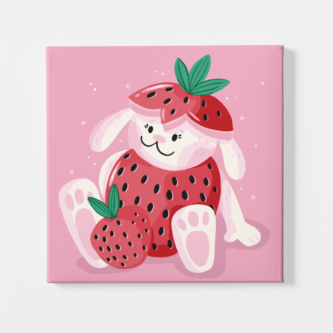 Strawberry Bunny - Paint by Numbers