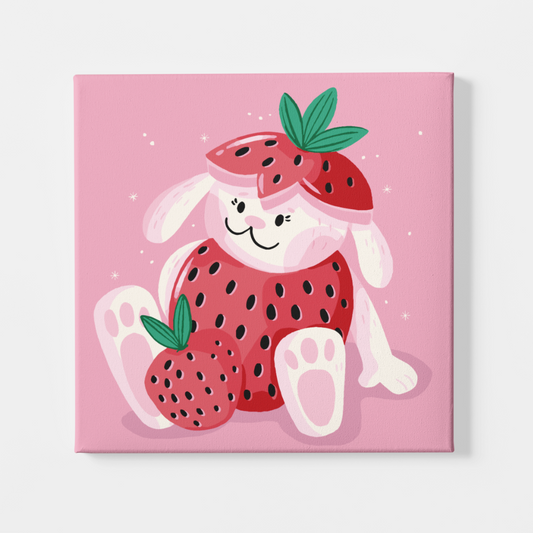 Strawberry Bunny - Paint by Numbers